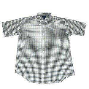 Ralph Lauren Shirt Mens‎ Small Blue Yellow Plaid Short Sleeve Button Down Cotton